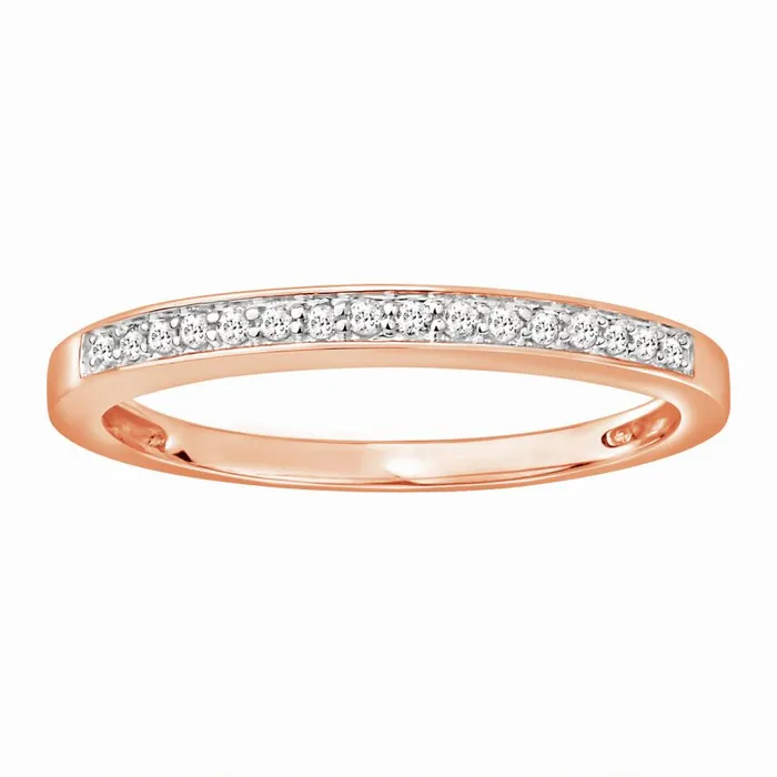 AV Rings LADIES BAND ONLY 010CT ROUND DIAMOND 10K ROSE GOLD