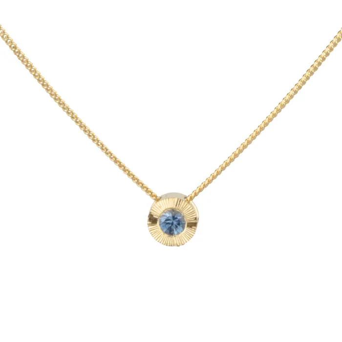 Corey Egan Necklaces Blue Montana Sapphire Small Aurora Slide Necklace in Yellow Gold