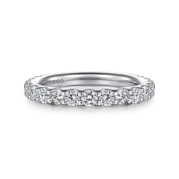 GABRIEL CO Rings Gabriel 14K White Gold 095ctw Diamond Wedding Band