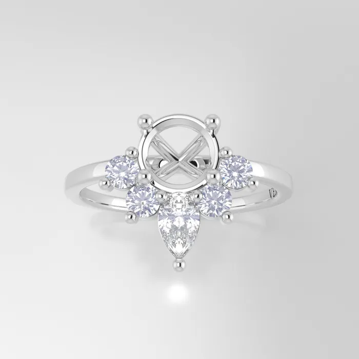 Rings The Celeste 18k White Size 7 Stone PS129 Sand Dune Ring Box Custom Engraving 0 VENVS Rings The Celeste 18k White Size 7 Stone PS129 Sand Dune Ring Box Custom Engraving 0 VENVS
