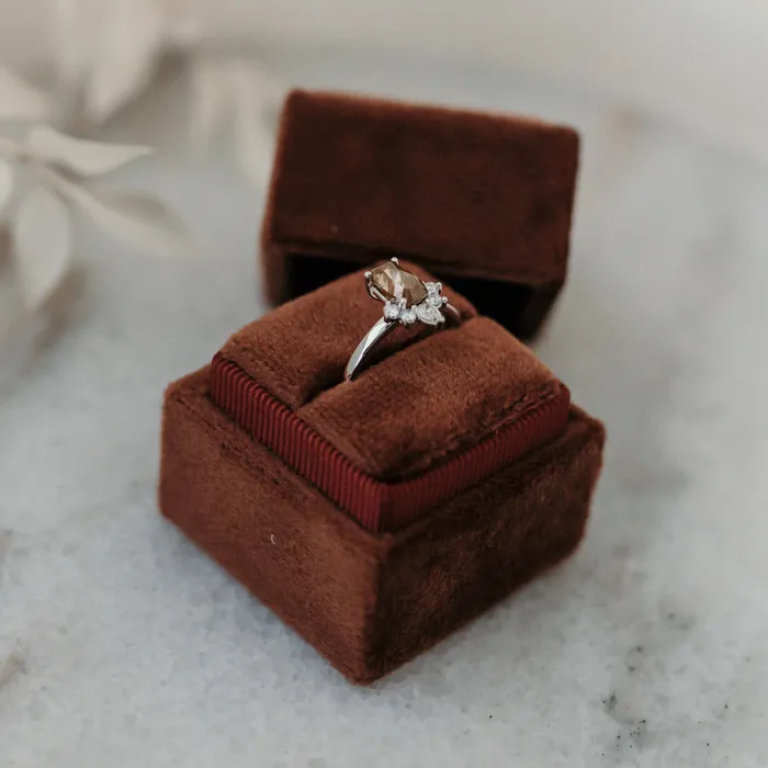 Rings The Estelle 14k White Size 725 Stone OV12 Fremont Ring Box Custom Engraving 0 VENVS Rings The Estelle 14k White Size 725 Stone OV12 Fremont Ring Box Custom Engraving 0 VENVS