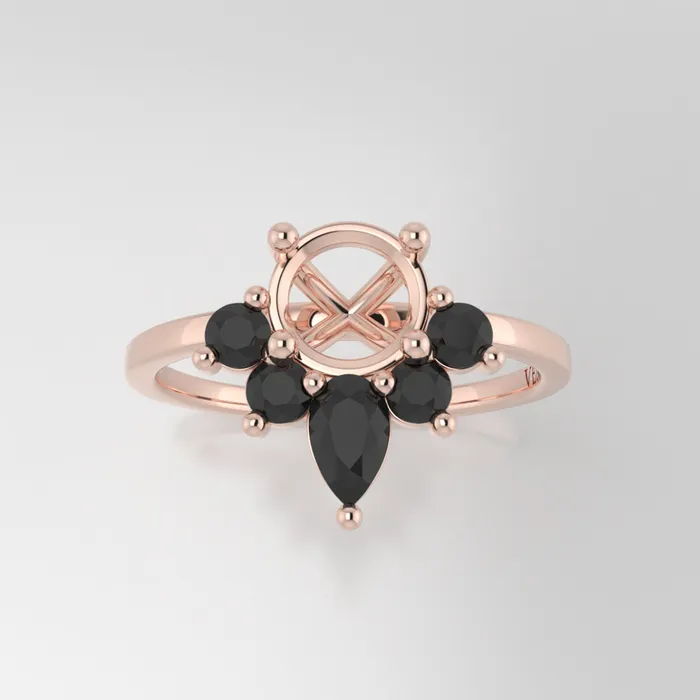 The Estelle 14k Rose Size 625 Stone Moissanite Pear 9x6mm Rainforest Ring Box Custom Engraving 0 VENVS Rings The Estelle 14k Rose Size 625 Stone Moissanite Pear 9x6mm Rainforest Ring Box Custom Engraving 0 VENVS Rings