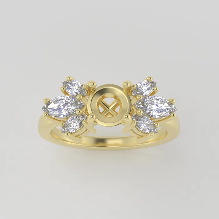 VENVS Rings The Luna 14k Yellow Size 6 Stone MQ12 Cinque Ring Box Custom Engraving ILY Most 75 VENVS Rings The Luna 14k Yellow Size 6 Stone MQ12 Cinque Ring Box Custom Engraving ILY Most 75