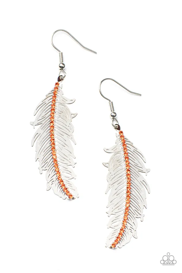 A Finishing Touch Jewelry Earrings Paparazzi Fearless Flock Orange Earrings