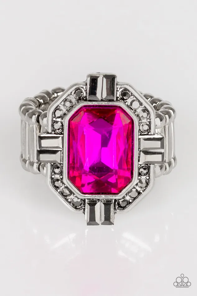 A Finishing Touch Jewelry Rings Paparazzi Outta My Way Pink Gem Ring