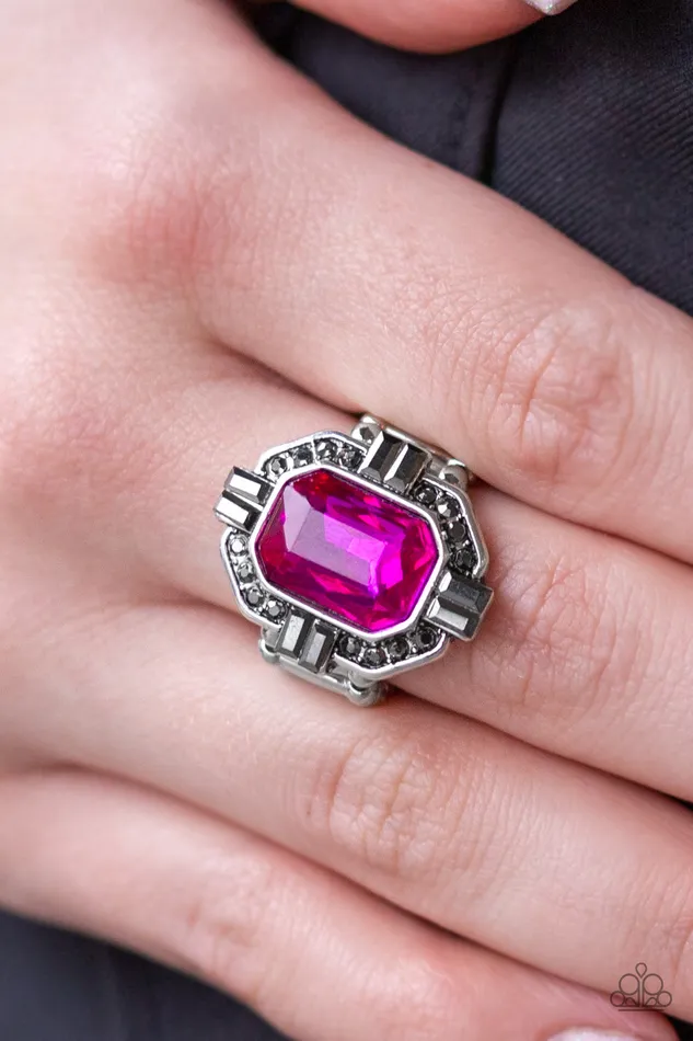 A Finishing Touch Jewelry Rings Paparazzi Outta My Way Pink Gem Ring