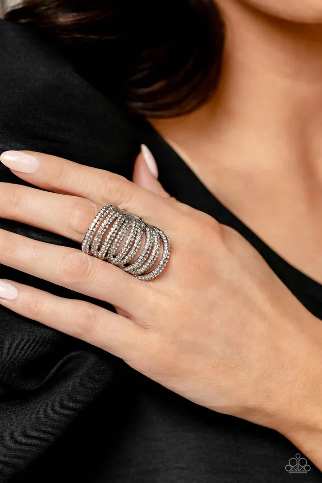 A Finishing Touch Jewelry Rings Paparazzi Rippling Rarity Empower Me Pink Exclusive White Ring