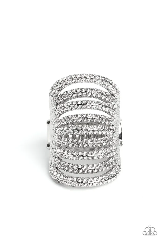 A Finishing Touch Jewelry Rings Paparazzi Rippling Rarity Empower Me Pink Exclusive White Ring