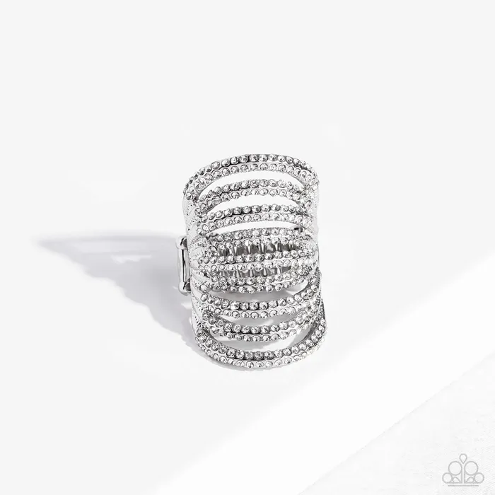A Finishing Touch Jewelry Rings Paparazzi Rippling Rarity Empower Me Pink Exclusive White Ring