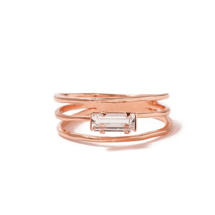 Bing Bang Rings Stacked Baguette RingRose Gold