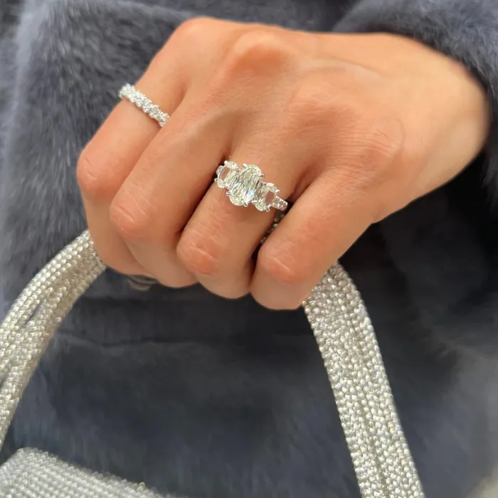 Christopher Designs Rings Christopher Designs Three Stone Engagement Ring
