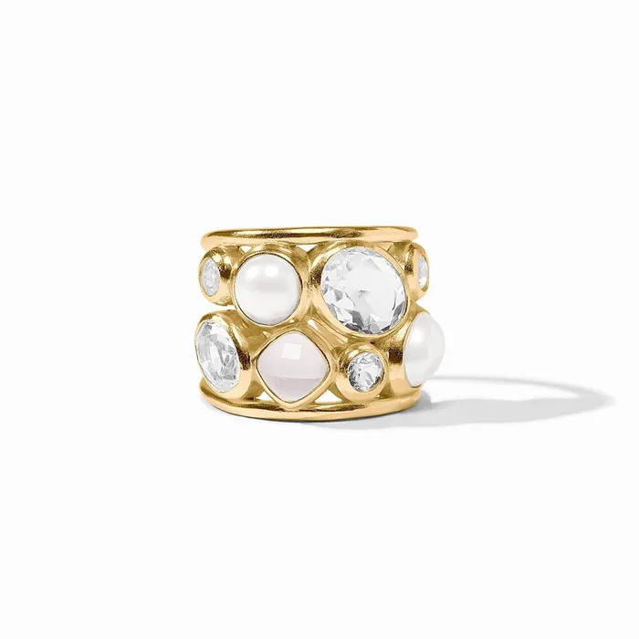 Julie Vos Rings Julie Vos Kaleidoscope Statement Ring with Iridescent Clear Crystal Stone Julie Vos Rings Julie Vos Kaleidoscope Statement Ring with Iridescent Clear Crystal Stone