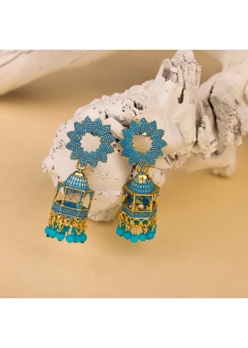 justreal deal Earrings Afgani German Silver Oxidized Jhumki Earrings for Women DESIGN 741