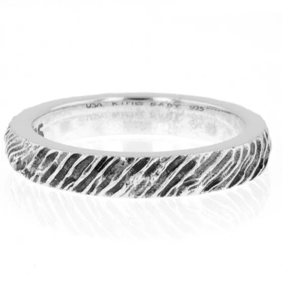 King Baby Slashed Texture Stackable Ring Rings King Baby Slashed Texture Stackable Ring Rings