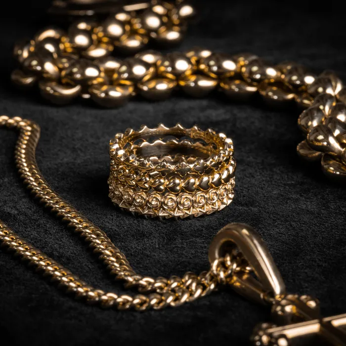 Rings 10K Gold Super Micro Rose Infinity Ring King Baby