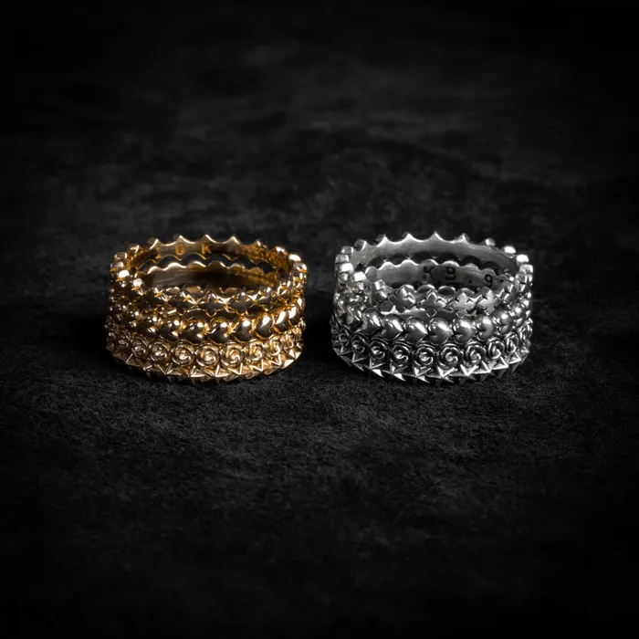 Rings 10K Gold Super Micro Rose Infinity Ring King Baby