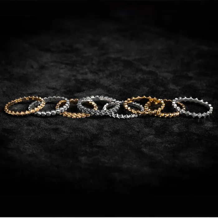 Rings 10K Gold Super Micro Rose Infinity Ring King Baby