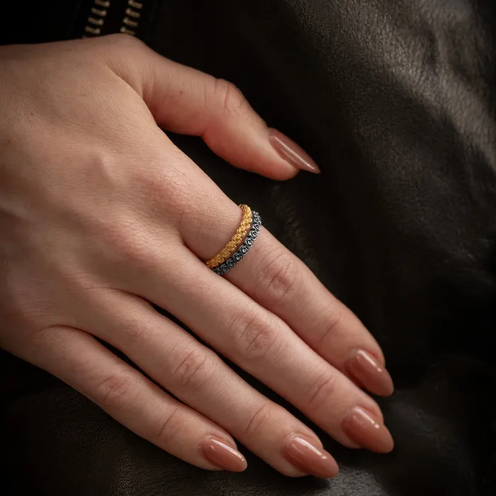 Rings 10K Gold Super Micro Rose Infinity Ring King Baby
