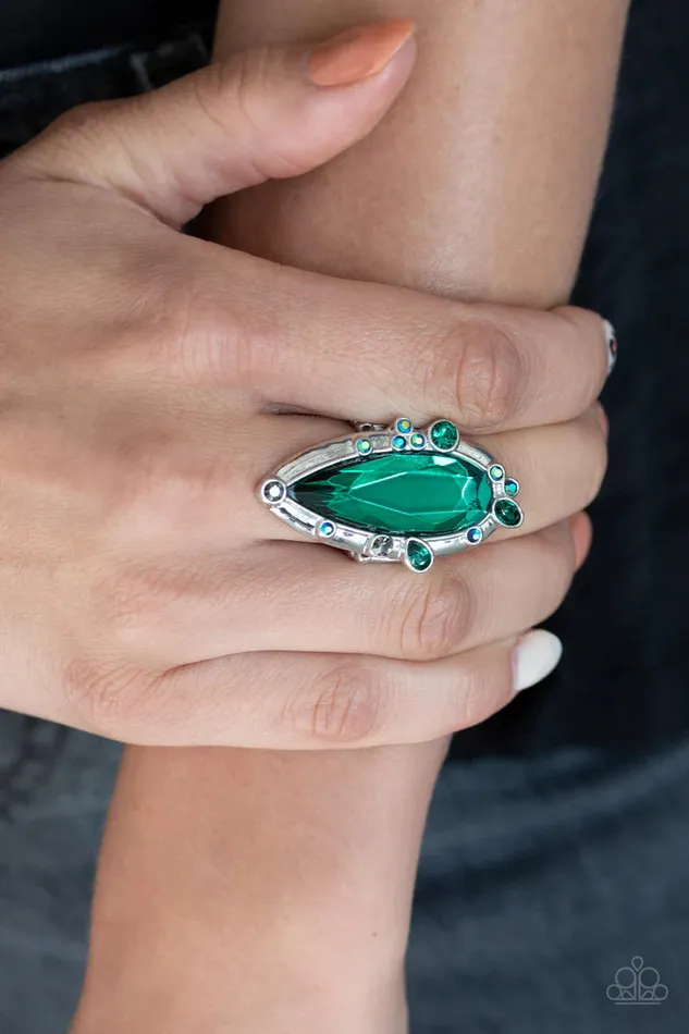 Rings A Finishing Touch Jewelry Paparazzi Sparkle Smitten Green Ring