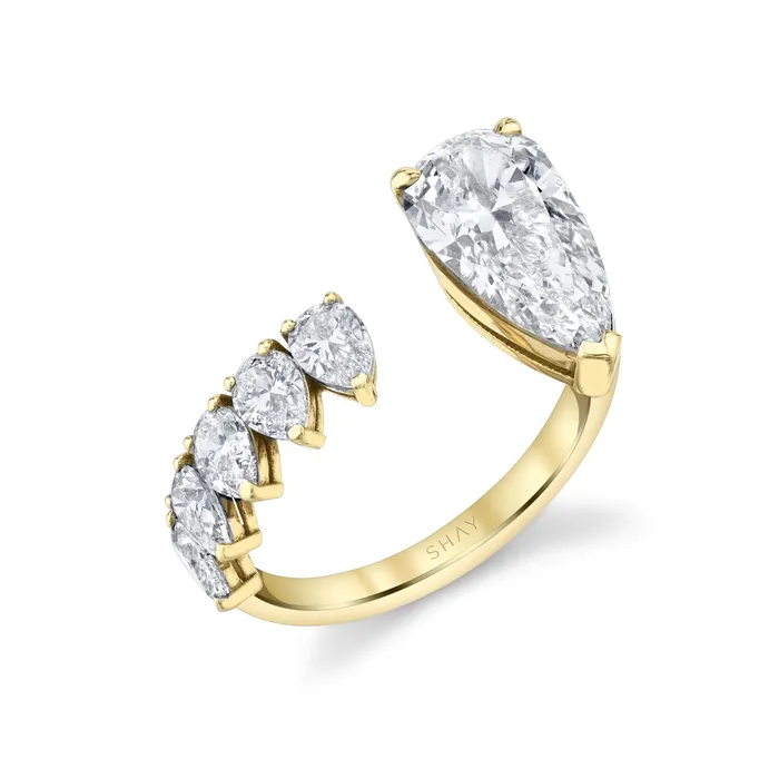 Rings DIAMOND FLOATING ELONGATED PEAR RING SHAY JEWELRY