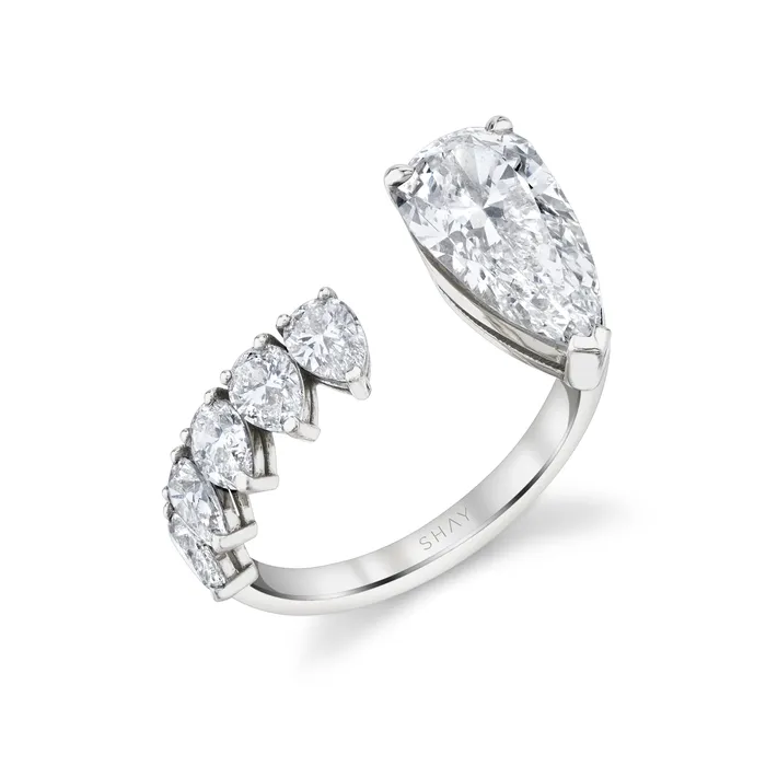 Rings DIAMOND FLOATING ELONGATED PEAR RING SHAY JEWELRY