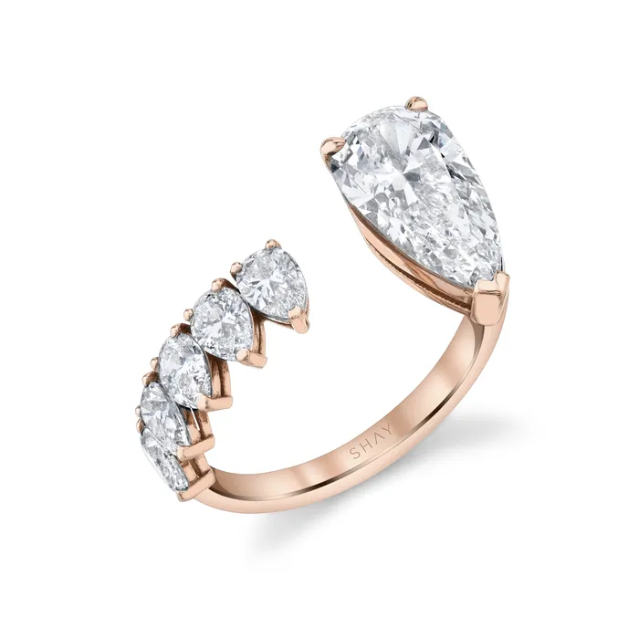 Rings DIAMOND FLOATING ELONGATED PEAR RING SHAY JEWELRY