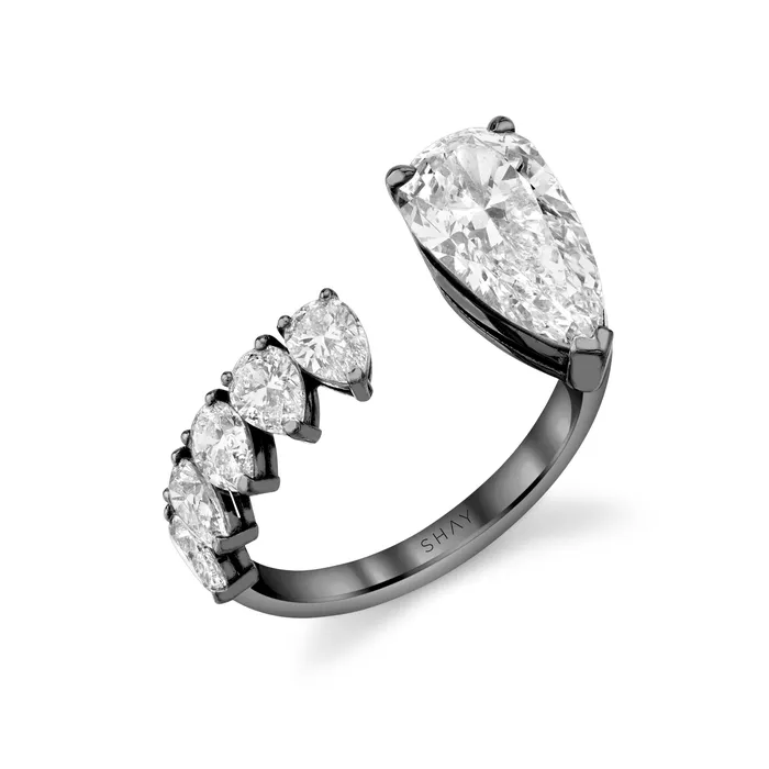 Rings DIAMOND FLOATING ELONGATED PEAR RING SHAY JEWELRY