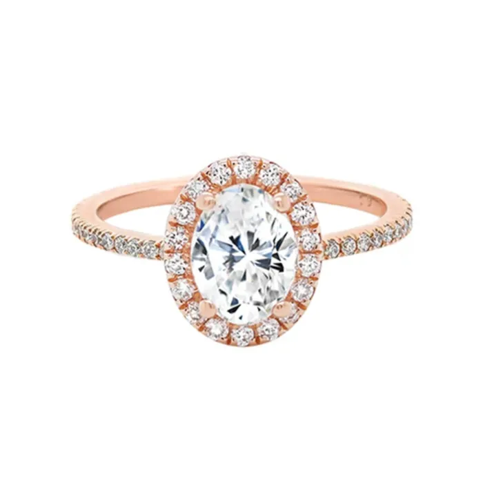 Rings Howard Fine Jewellers Rose Gold Halo Diamond Engagement Ring