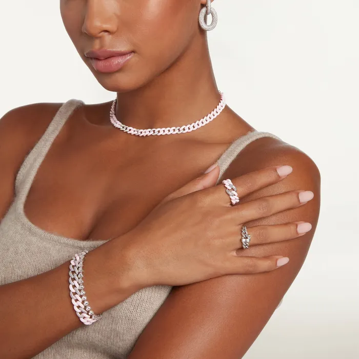 Rings READY TO SHIP DIAMOND BAGUETTE PERSONALIZED INITAL L LINK RING SHAY JEWELRY
