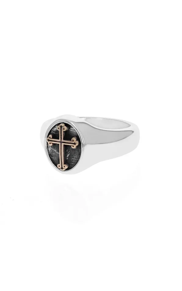 Rings Traditional Cross Ring with Gold Alloy King Baby
