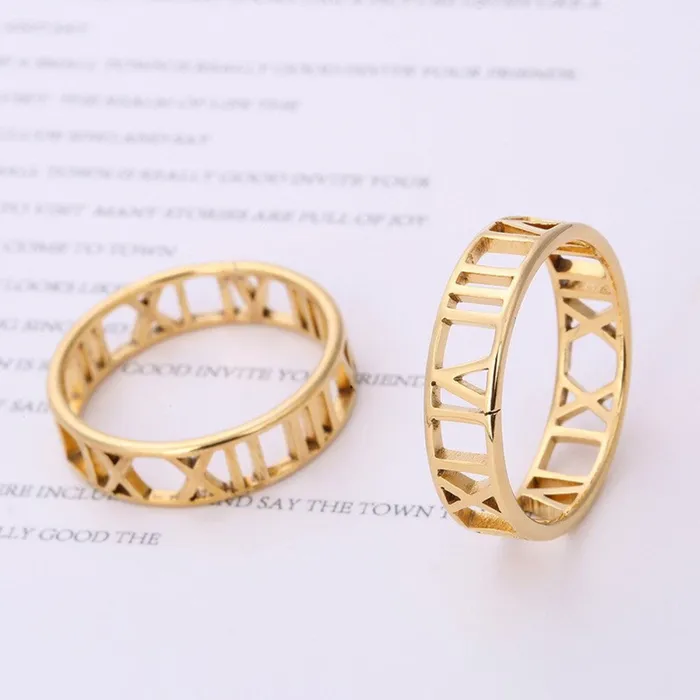 Rings YNYS Hollow Roman Numeral Ring Rings YNYS Hollow Roman Numeral Ring