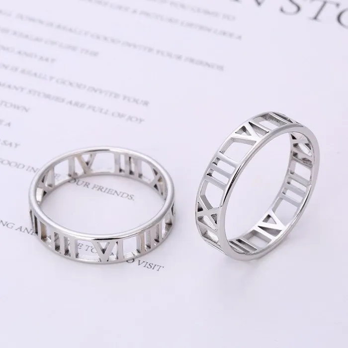 Rings YNYS Hollow Roman Numeral Ring Rings YNYS Hollow Roman Numeral Ring