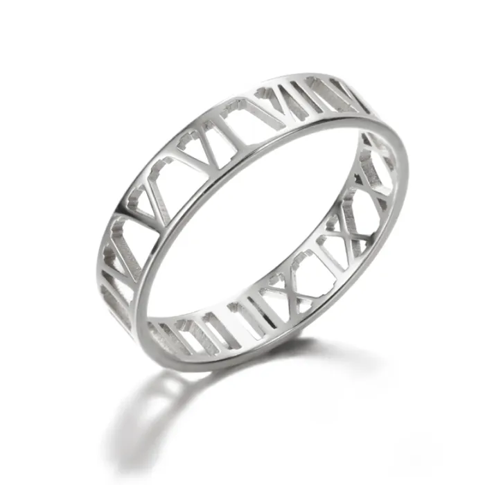 Rings YNYS Hollow Roman Numeral Ring Rings YNYS Hollow Roman Numeral Ring