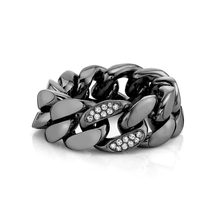 SHAY JEWELRY READY TO SHIP MENS DIAMOND SINGLE PAVE FLAT LINK RING Rings SHAY JEWELRY READY TO SHIP MENS DIAMOND SINGLE PAVE FLAT LINK RING Rings
