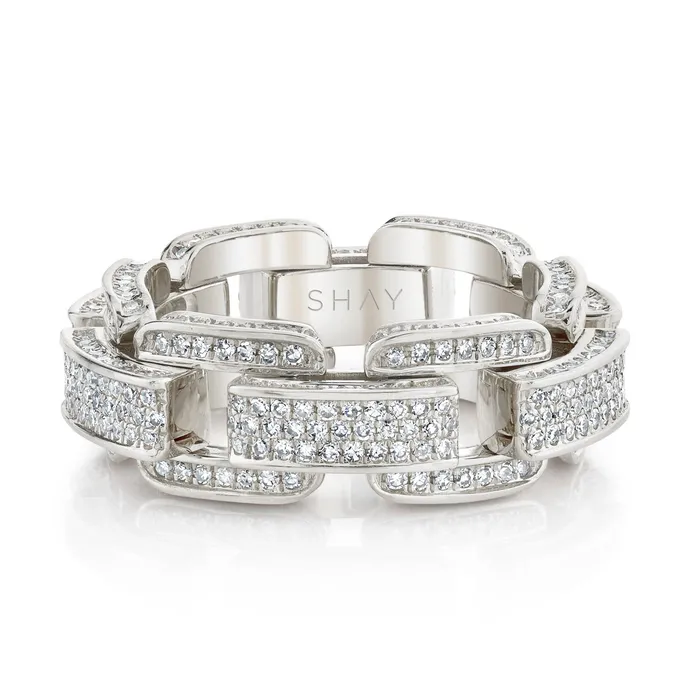 SHAY JEWELRY Rings MENS DIAMOND PAVE DECO LINK RING