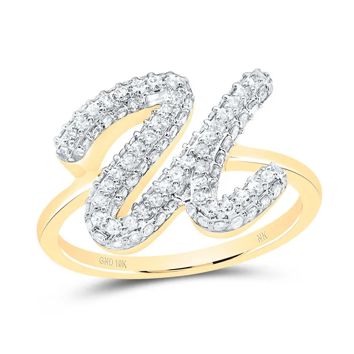 12CtwDia Nk Fashion Initial U Ring 322 grams GND Rings
