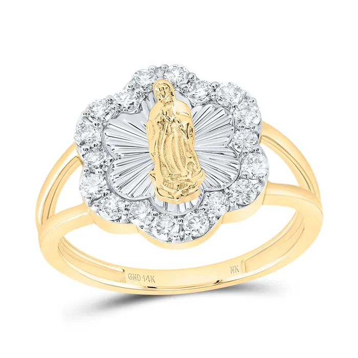 12CtwDia Nk Fashion Virgin Mother Mary Flower Ladies Ring 285 grams GND Rings 12CtwDia Nk Fashion Virgin Mother Mary Flower Ladies Ring 285 grams GND Rings