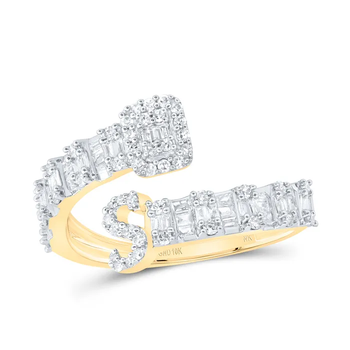 12CtwNat Dia Nk Fashion Initial S Ladies Cuff Ring 195 grams GND Rings