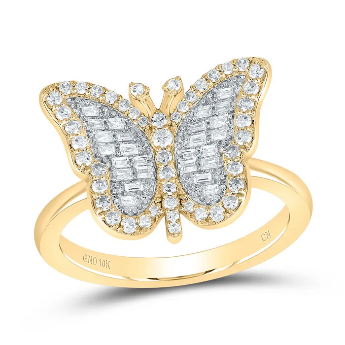 13CtwNat Dia Cn Fashion Butterfly Ring 331 grams GND Rings