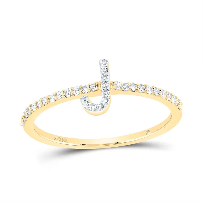 16CtwDia Nk Gift Initial J Ring 111 grams GND Rings