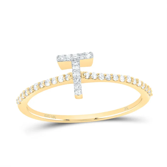 16CtwDia Nk Gift Initial T Ring 117 grams GND Rings