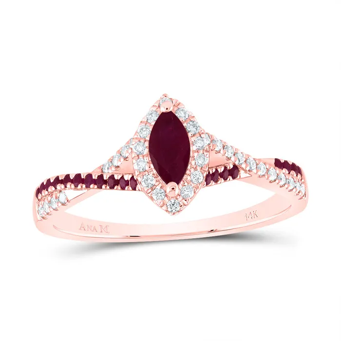 18CtwDia Ana M 110CtwRdRu 6X3Mm MqRu Nat Gem Single Halo Bridal Ring 259 grams GND Rings 18CtwDia Ana M 110CtwRdRu 6X3Mm MqRu Nat Gem Single Halo Bridal Ring 259 grams GND Rings