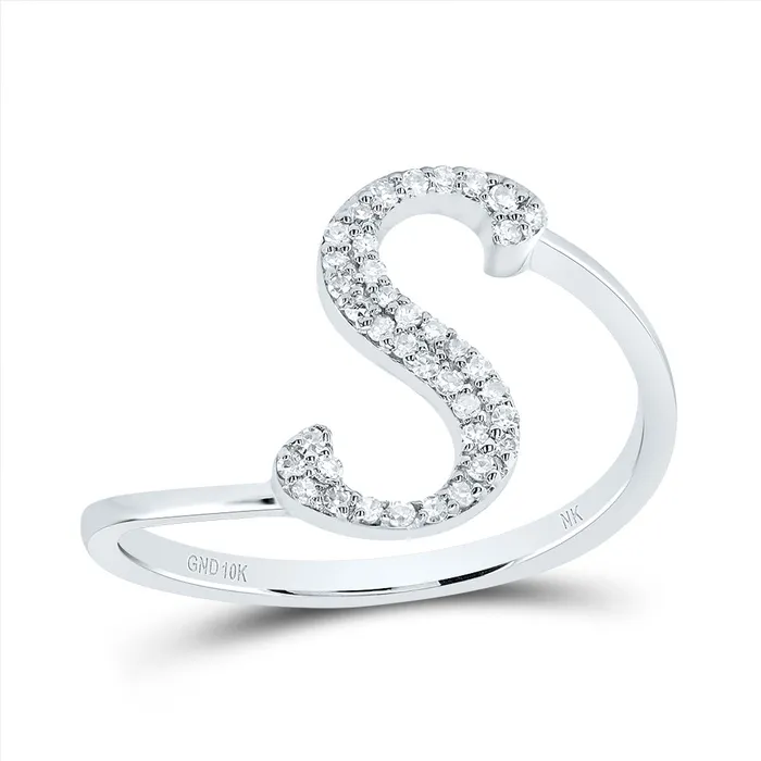 18CtwDia Nk Gift Initial S Ring 154 grams GND Rings
