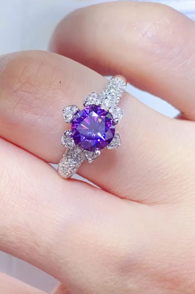 1 Carat Moissanite 925 Sterling Silver Ring Trendsi Rings
