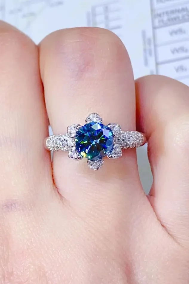 1 Carat Moissanite 925 Sterling Silver Ring Trendsi Rings