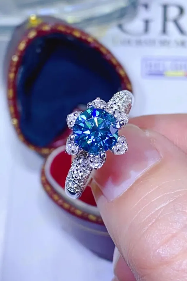 1 Carat Moissanite 925 Sterling Silver Ring Trendsi Rings