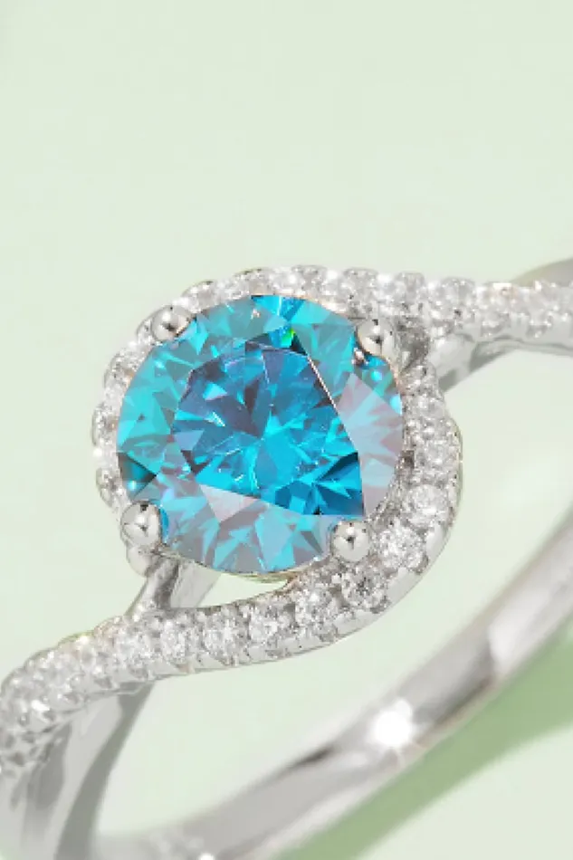 1 Carat Moissanite Contrast 925 Sterling Silver Ring Trendsi Rings