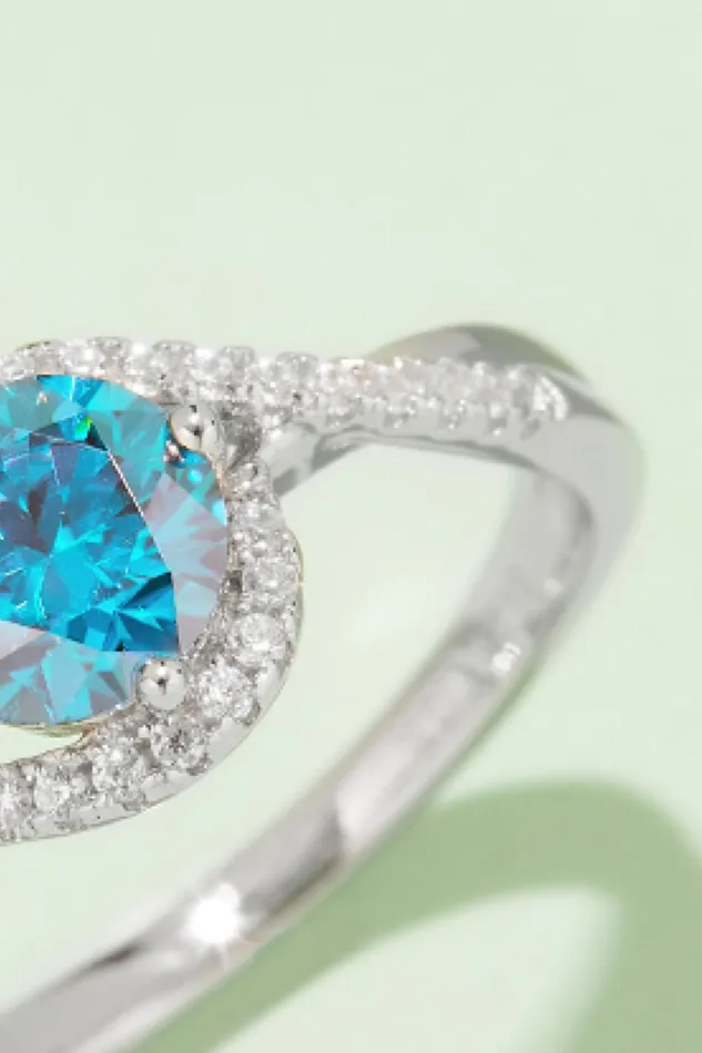 1 Carat Moissanite Contrast 925 Sterling Silver Ring Trendsi Rings