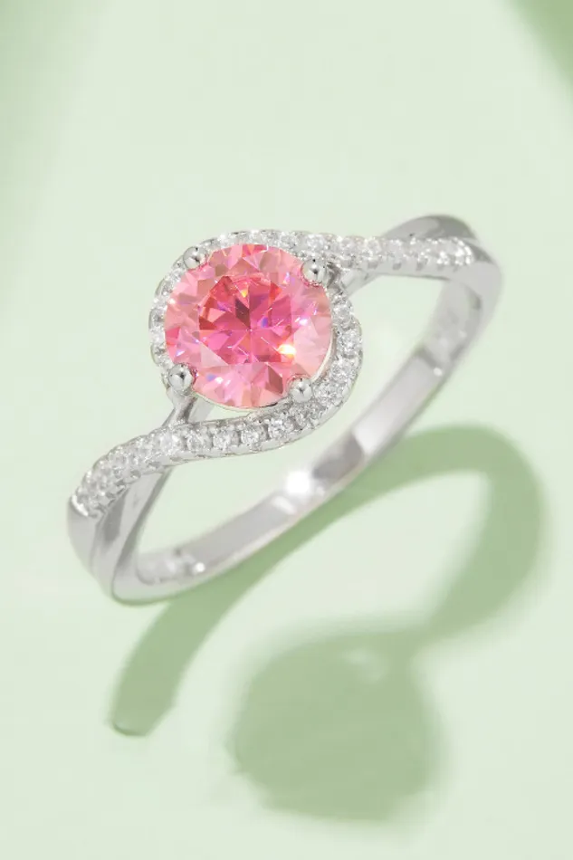1 Carat Moissanite Contrast 925 Sterling Silver Ring Trendsi Rings
