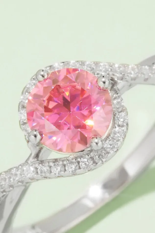 1 Carat Moissanite Contrast 925 Sterling Silver Ring Trendsi Rings